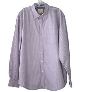 TOMMY BAHAMA Long Sleeve Button Down Purple Striped Dress Shirt Men's Size XL